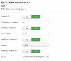 bxSlider content for K2 module