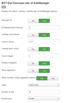 Owl Carousel ads of AdsManager module