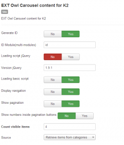 Owl Carousel content for K2 module