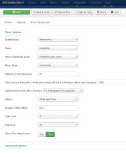 MaticMenu menu module