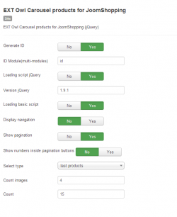 Модуль Owl карусель товаров для JoomShopping