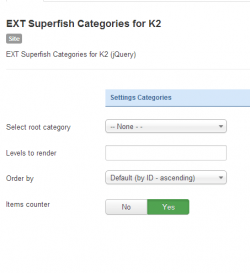 Модуль Superfish категорий для K2